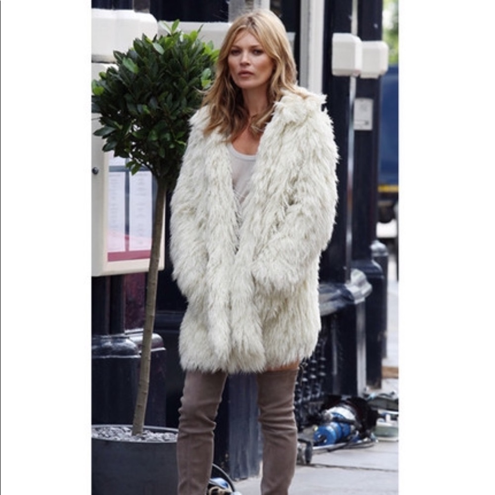 White Faux Fur Coat